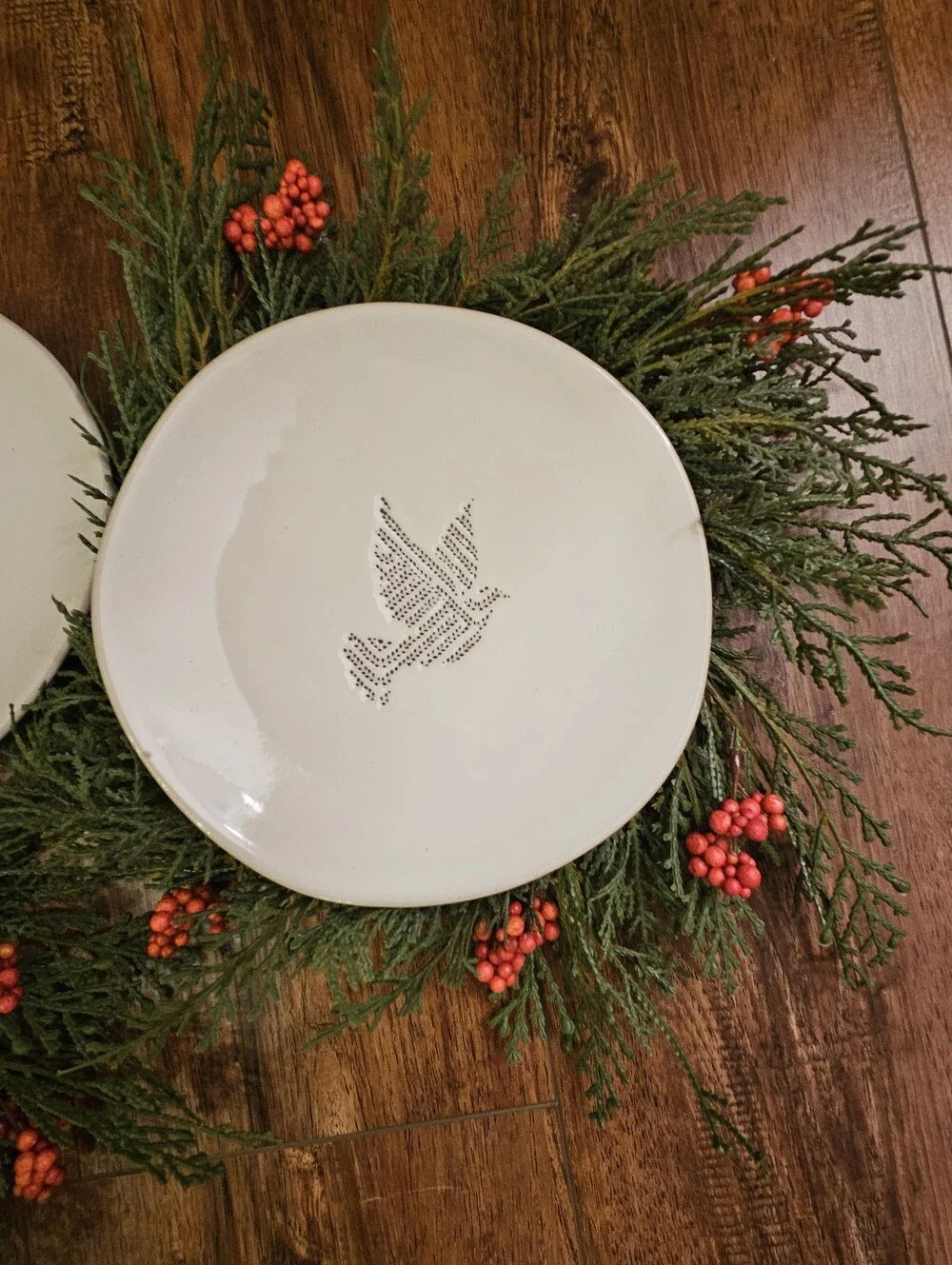 Hearth & Hand Off White Holiday Ceramic Plates - Set of 4